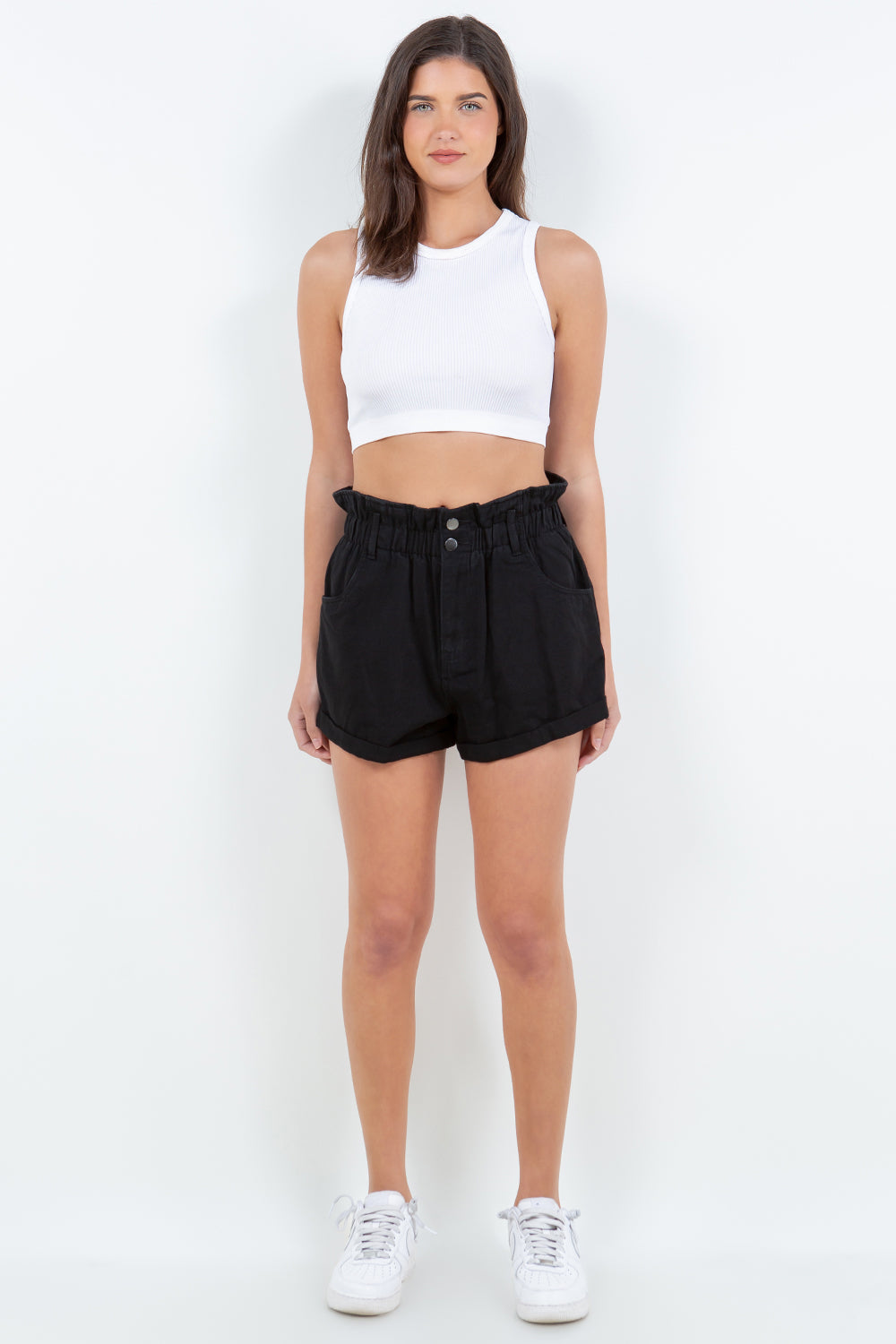 Buy High Waist Paper Bag Shorts by Faz