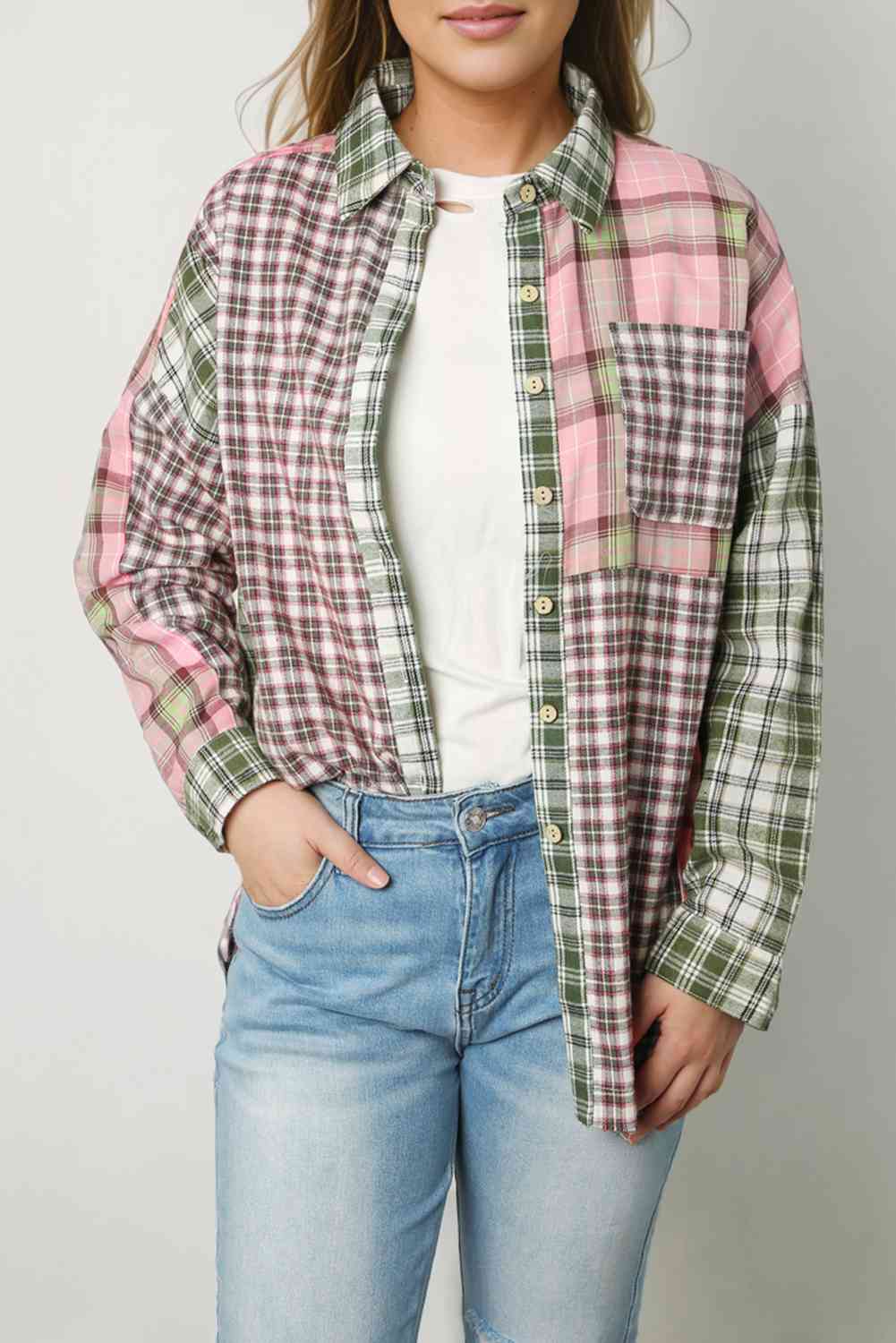 Buy Plaid Button Down Collared Shirt by SYNZ