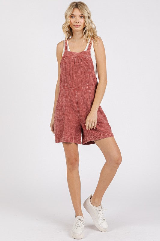 Buy Textured Knotted Wide Strap Overalls by Faz