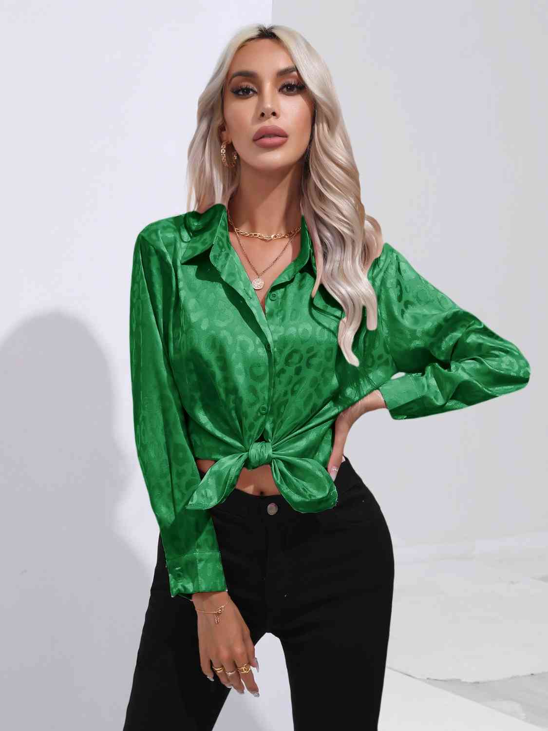 Buy Printed Collared Neck Buttoned Shirt by B&S
