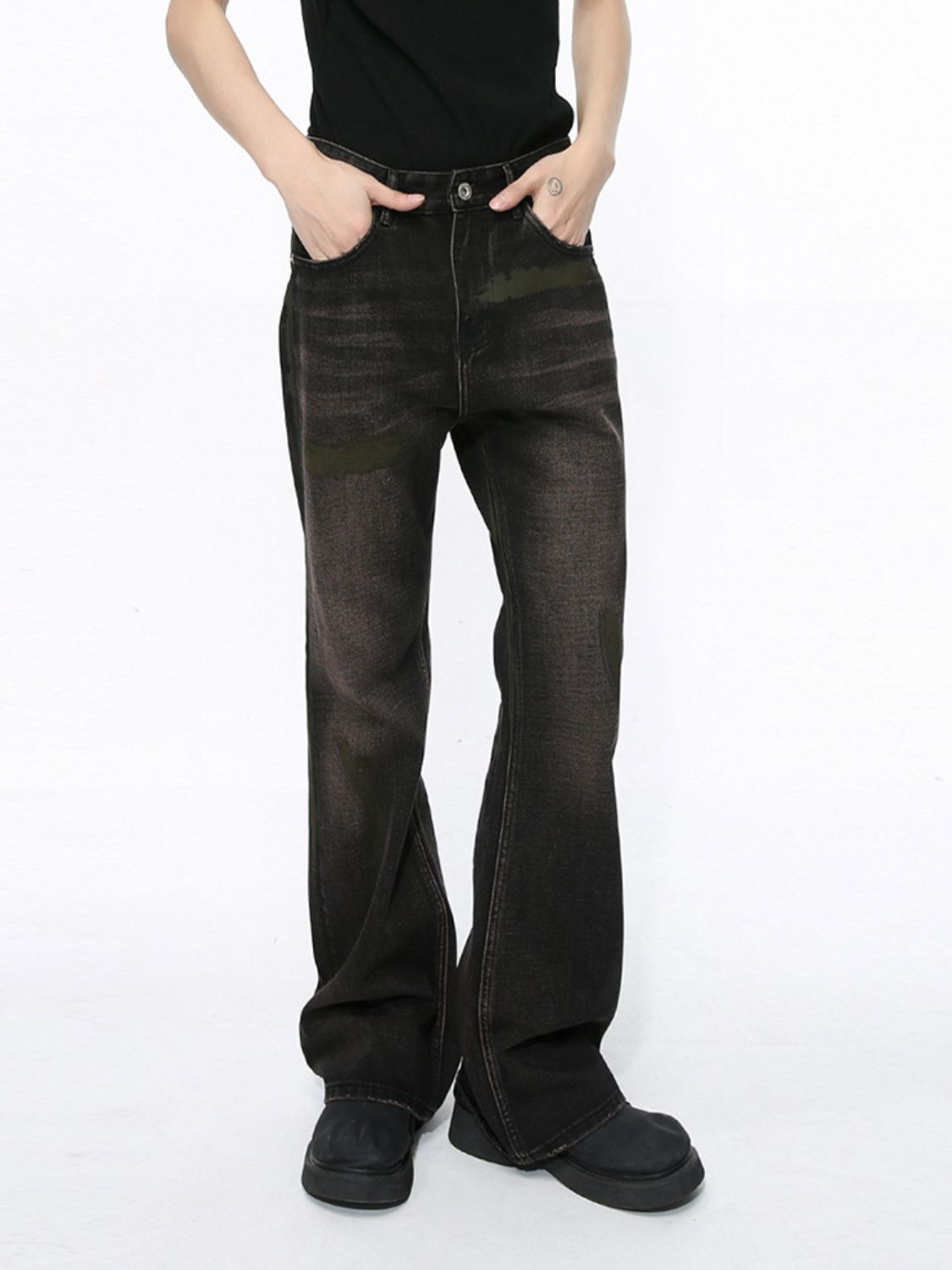 Buy Men's Clean Fit Bootcut Jeans with Pockets by Faz