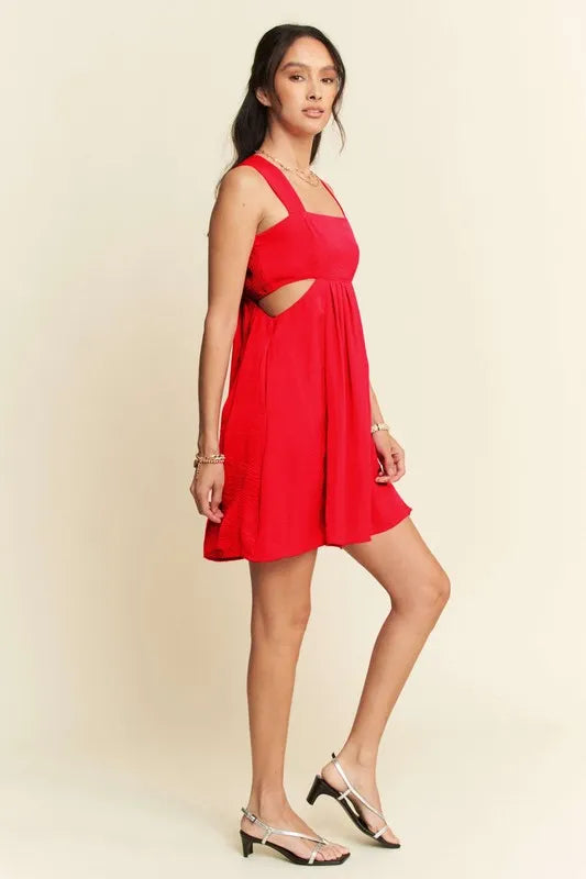 Buy Washed Satin Cutout Skirt Bandeau Mini Dress by Faz