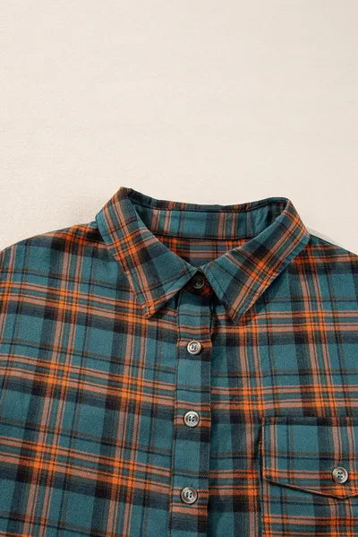 Buy Plaid Collared Neck Long Sleeve Shirt by SYNZ