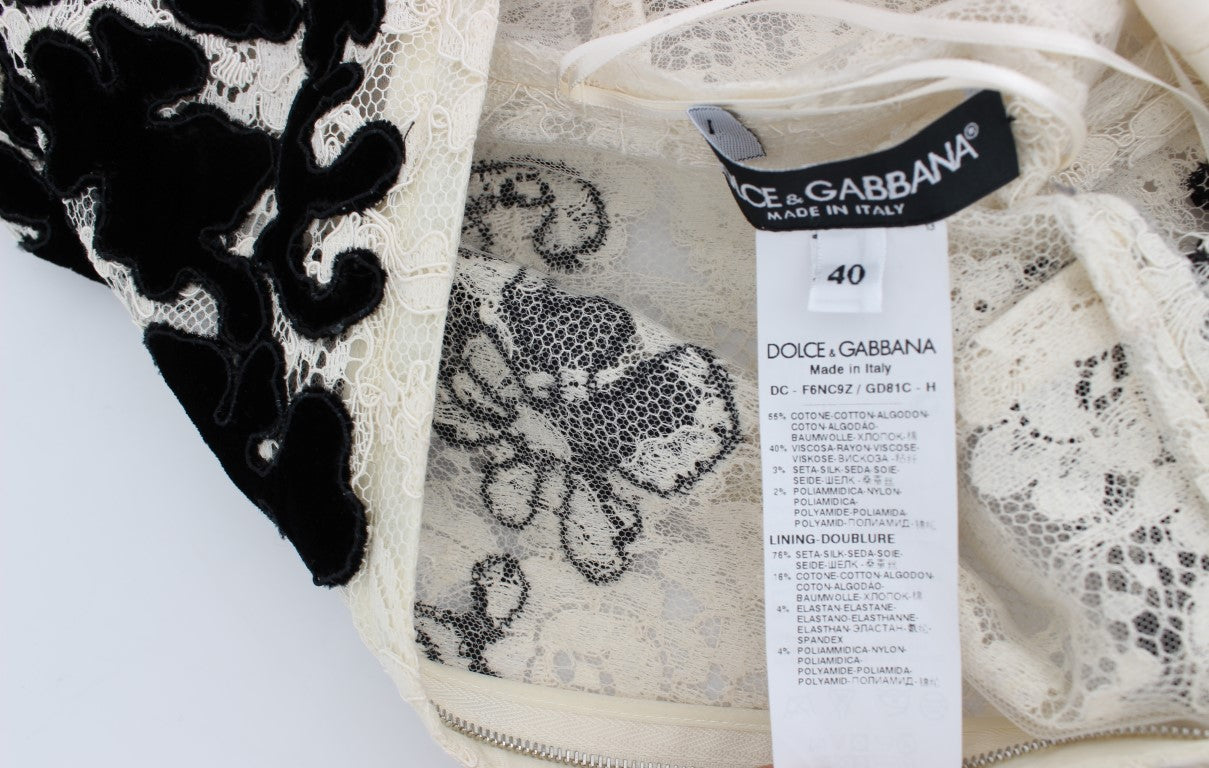 Buy Elegant Floral Lace Cap Sleeve Maxi Dress by Dolce & Gabbana