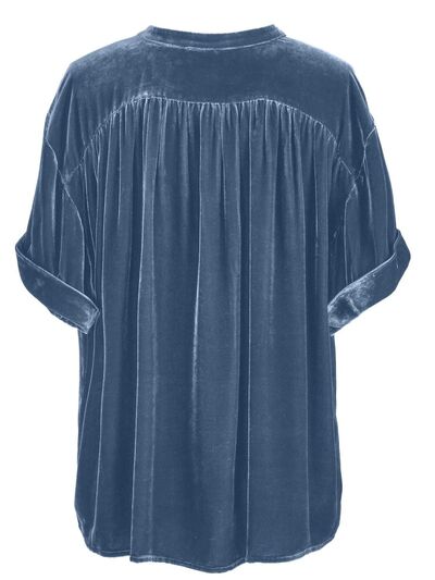 Buy Ruched Round Neck Short Sleeve Shirt by Faz