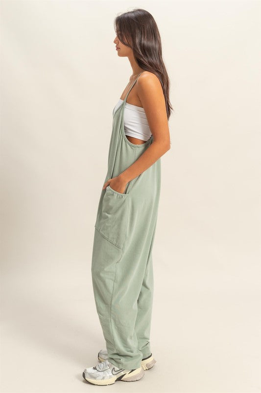 Buy Relaxed Fit Mineral Washed Overalls with Pockets by Faz