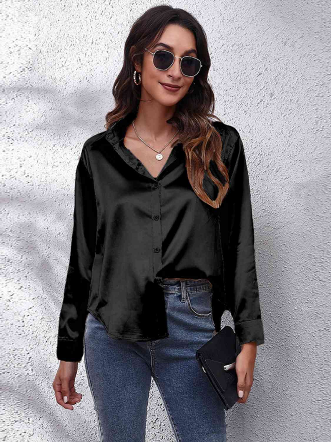 Buy Collared Neck Buttoned Long Sleeve Shirt by B&S