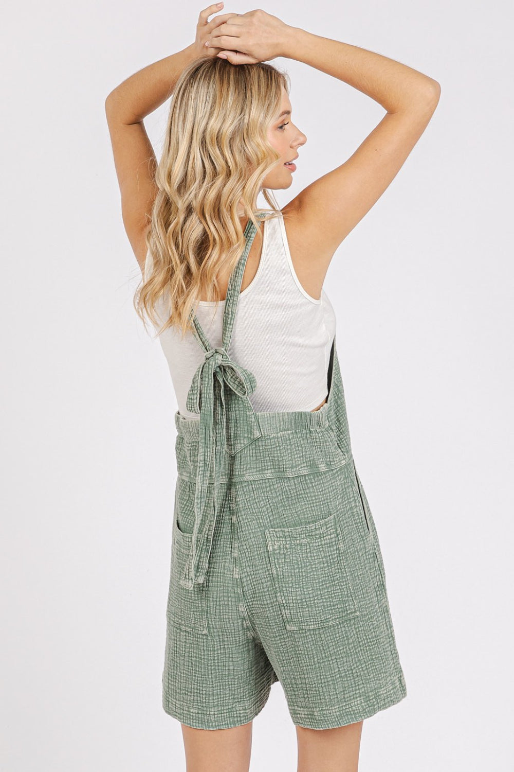 Buy Textured Knotted Wide Strap Overalls by Faz