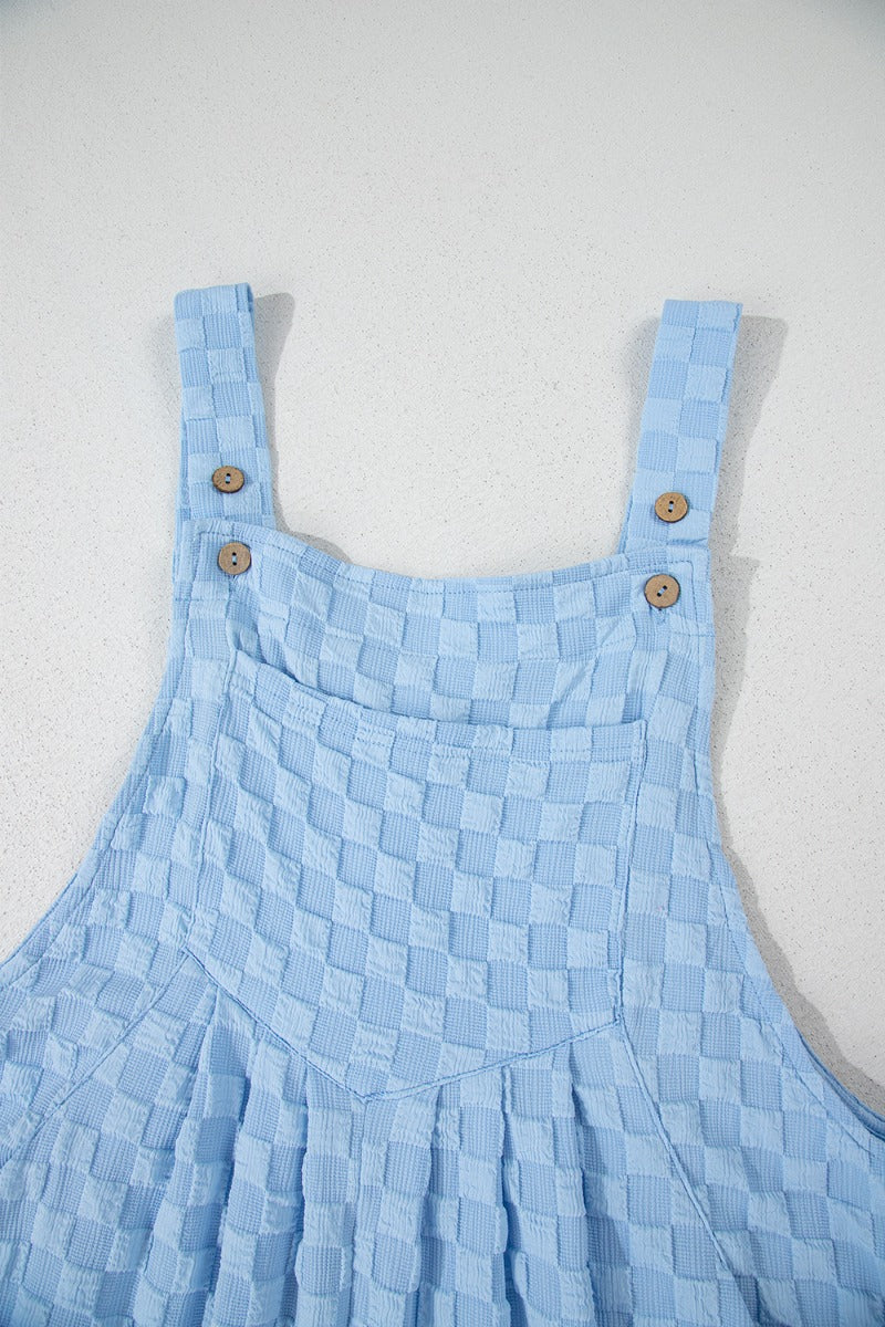 Buy Checkered Pocketed Wide Leg Overalls by Faz