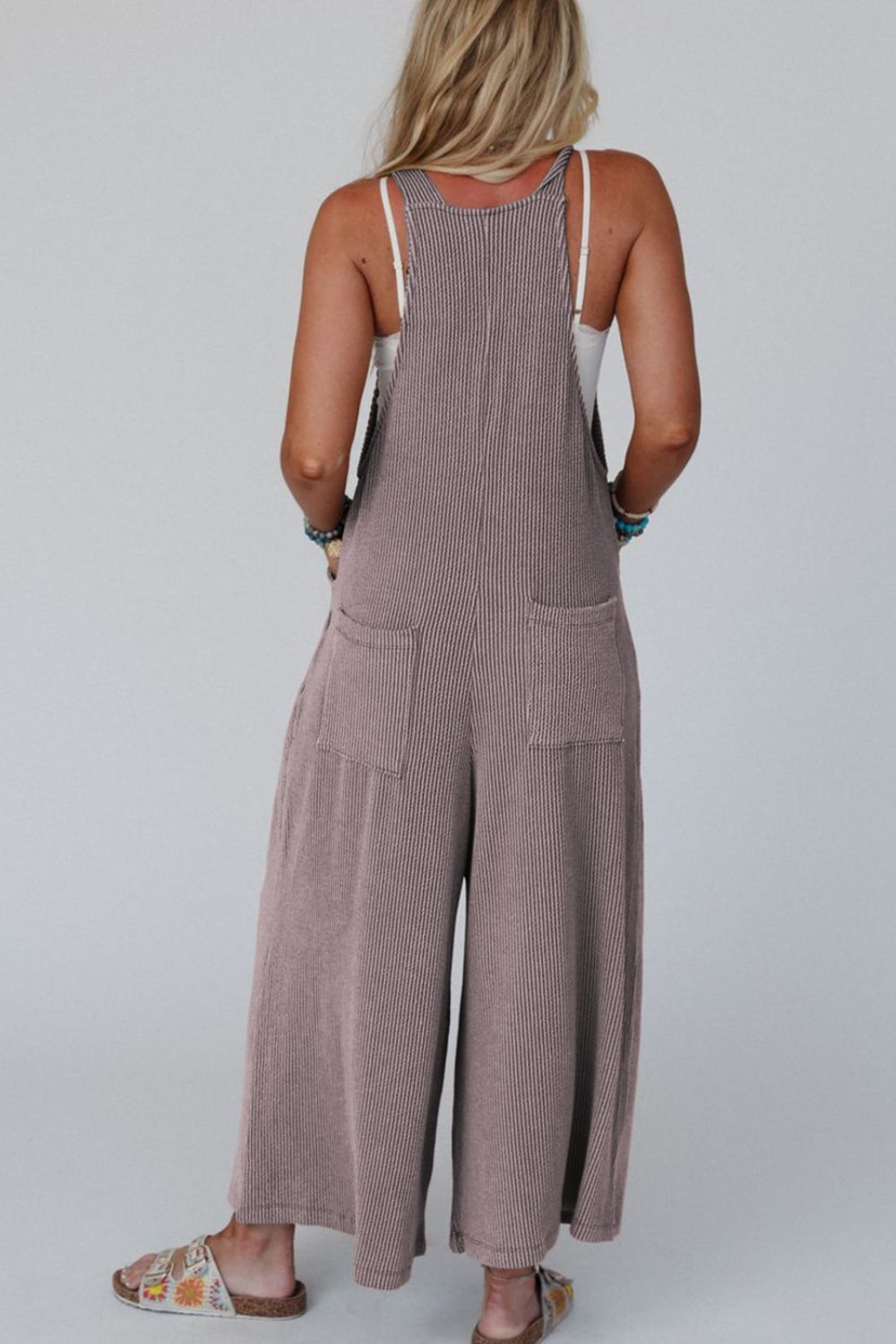 Buy Corded Adjustable Straps Wide Leg Loose Overalls by Faz