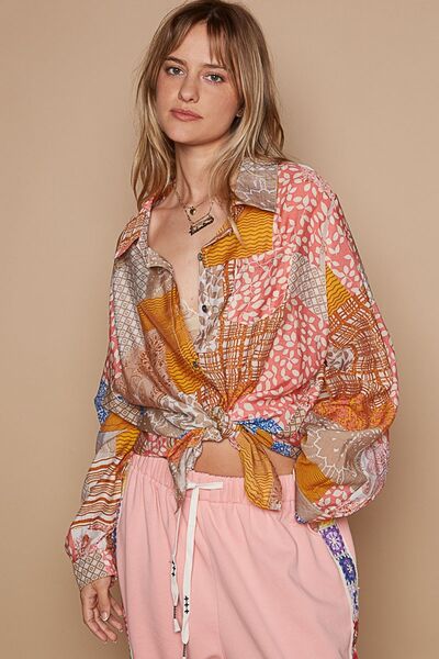 Buy Button-Down Long Sleeve Printed Shirt by POL