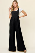 Buy Full Size Texture Wide Strap Wide Leg Overall by Faz
