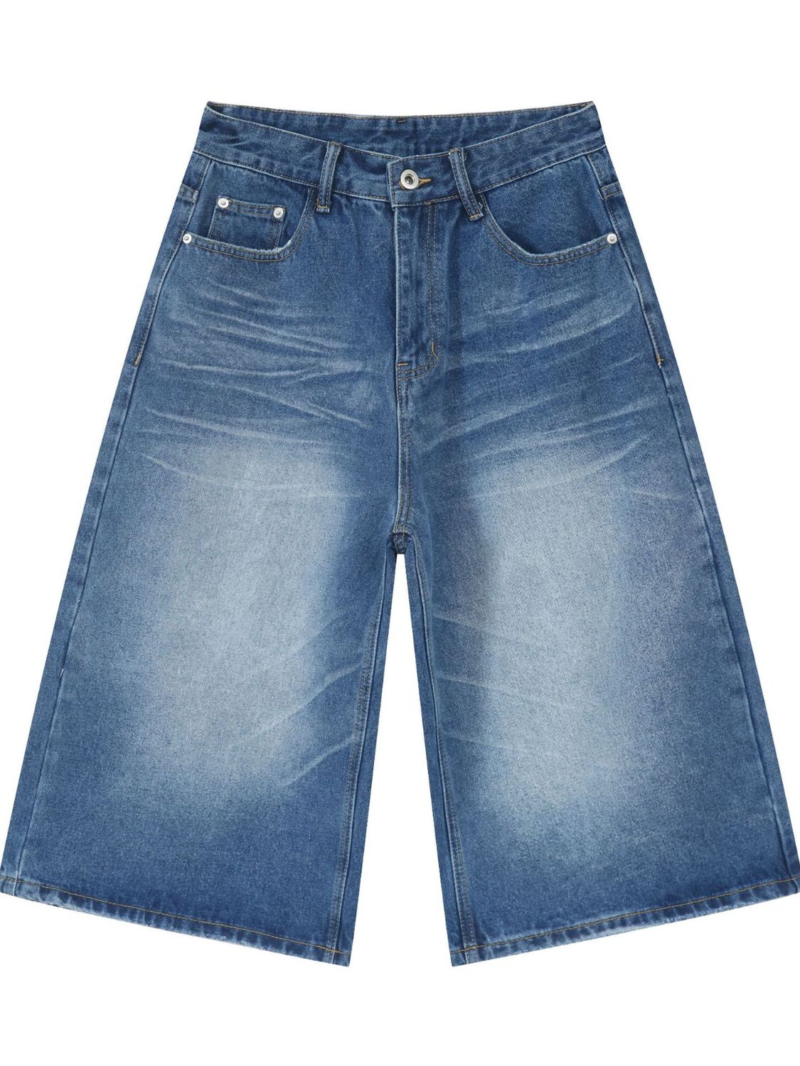 Buy Men's Washed Denim Shorts with Pockets by Faz