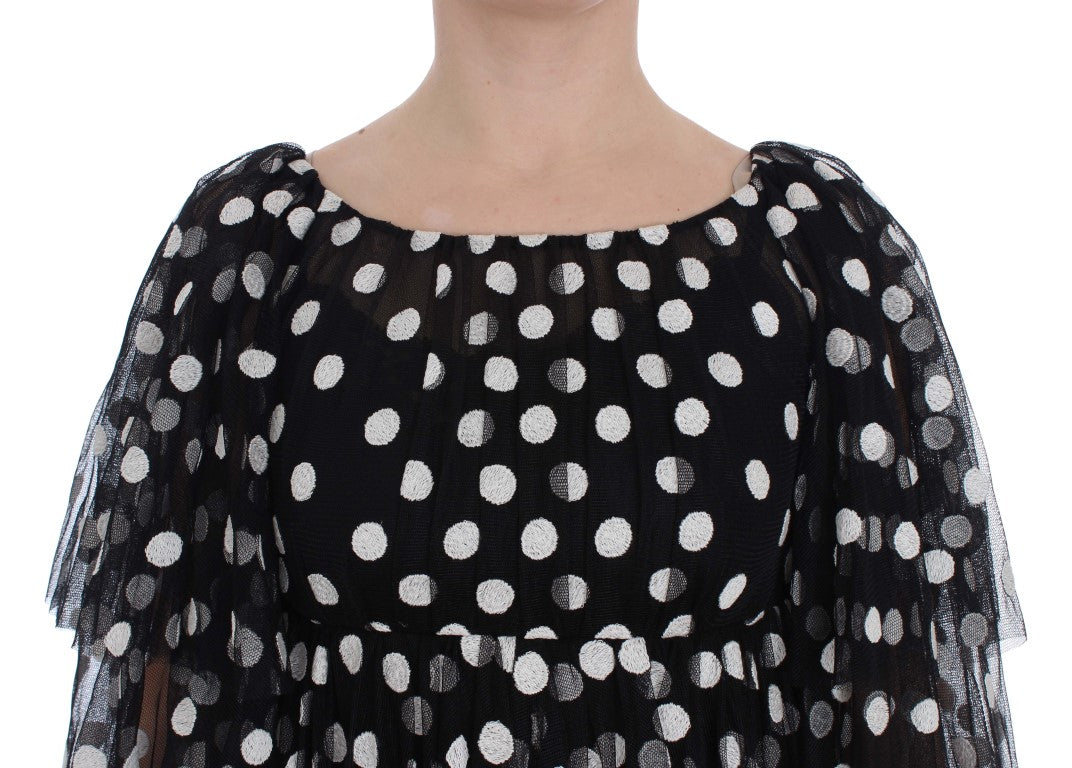 Buy Elegant Polka Dotted Ruffled Dress by Dolce & Gabbana