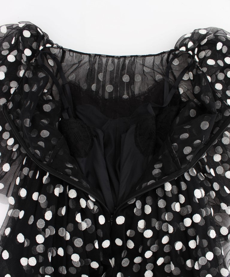 Buy Elegant Polka Dotted Ruffled Dress by Dolce & Gabbana