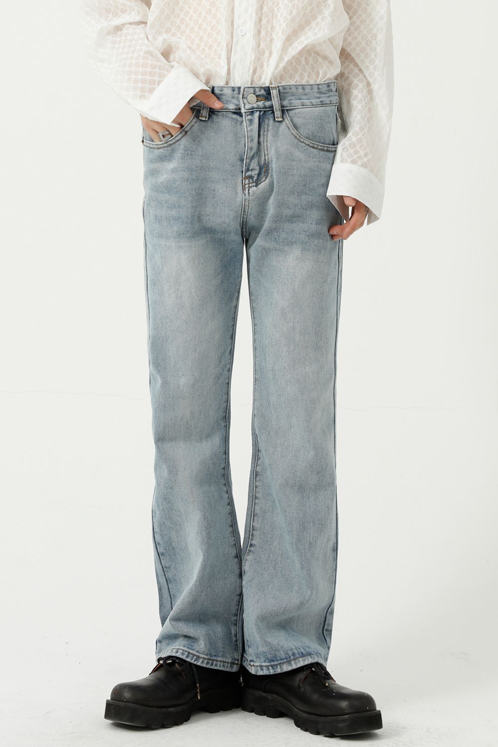 Buy Mid Rise Jeans with Pockets by Faz
