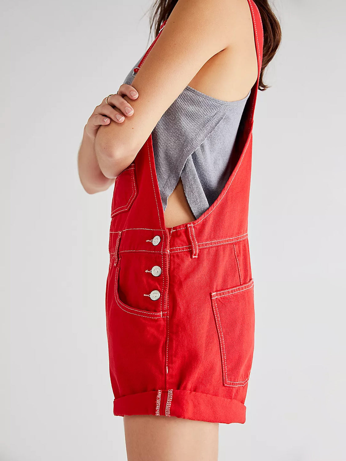 Buy Wide Strap Square Neck Denim Overalls by Faz