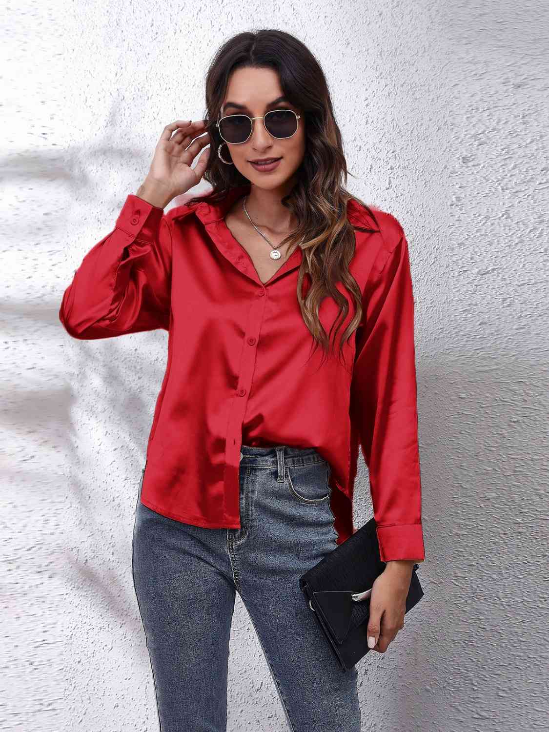 Buy Collared Neck Buttoned Long Sleeve Shirt by B&S