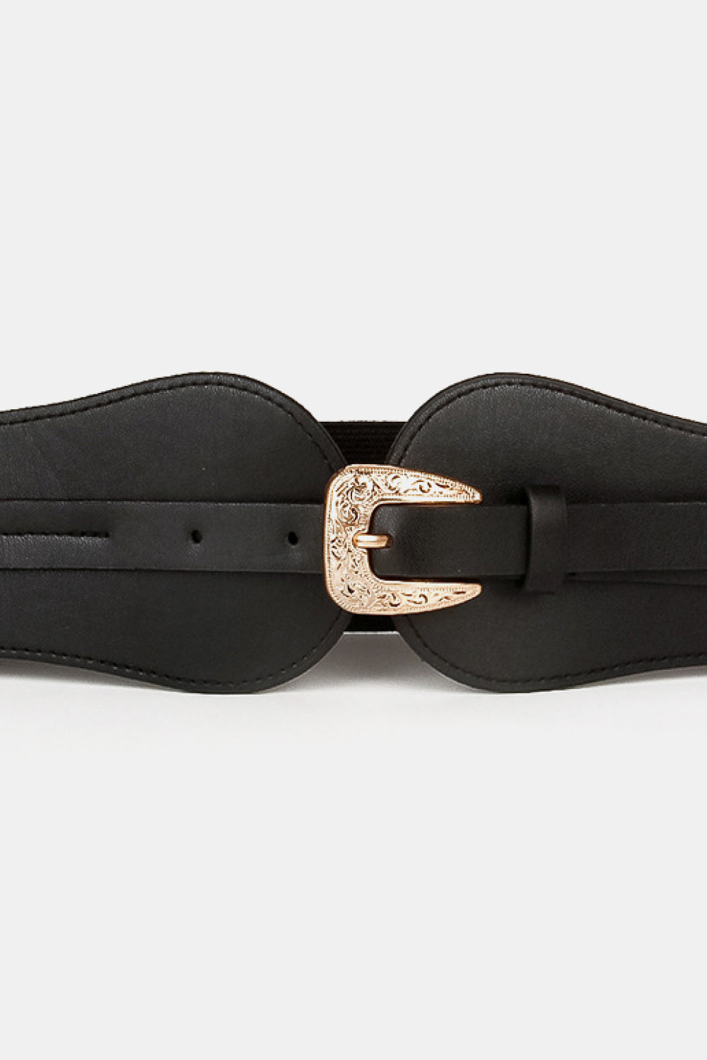 Buy Wide Elastic Belt with Alloy Buckle by Faz