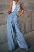 Buy Distressed Wide Leg Denim Overalls by Faz