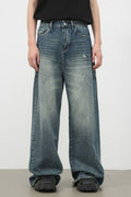 Buy Men's Distressed Detail Wide Leg Jeans by Faz