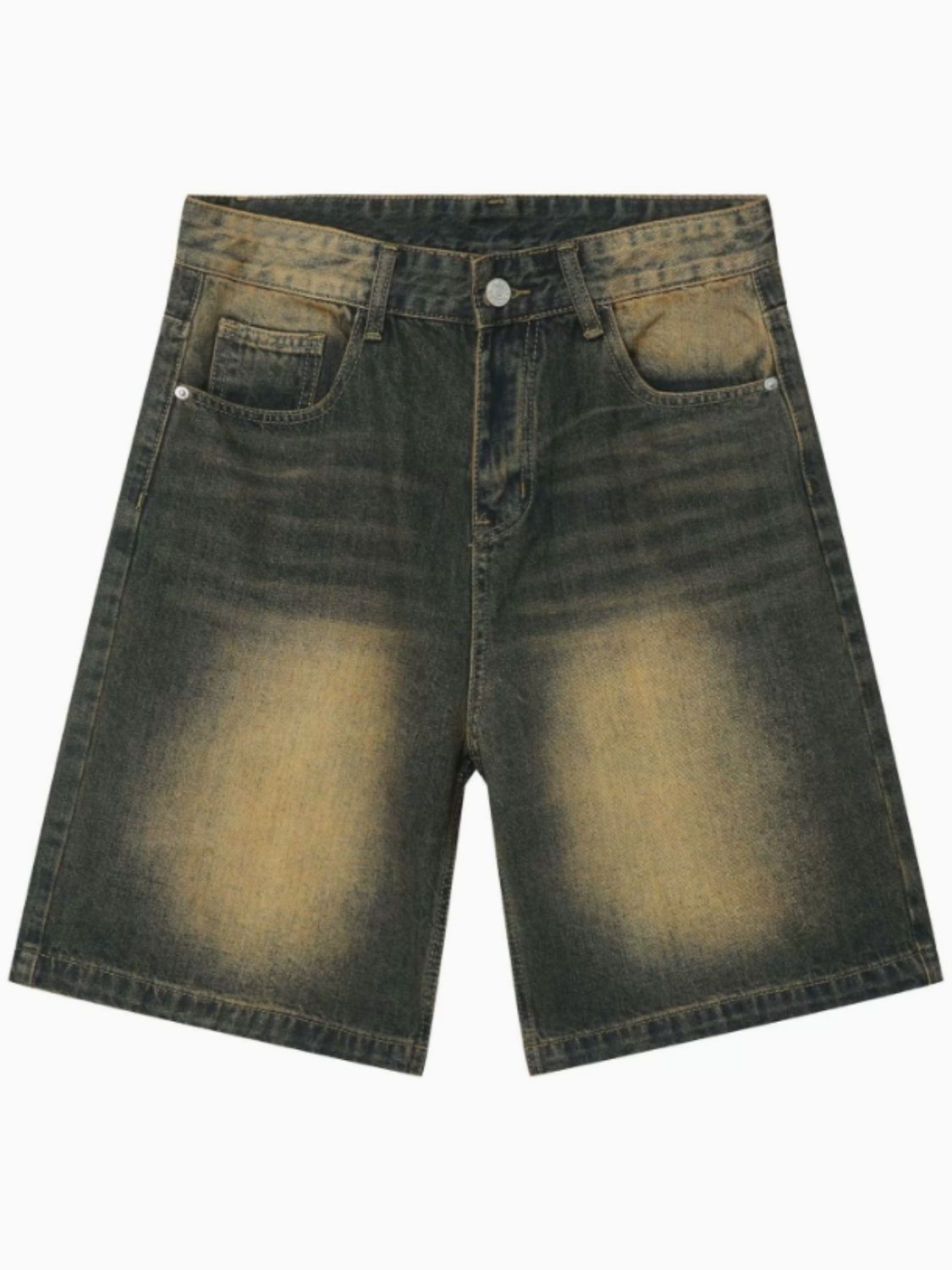 Buy Men's Washed Denim Shorts with Pockets by Faz