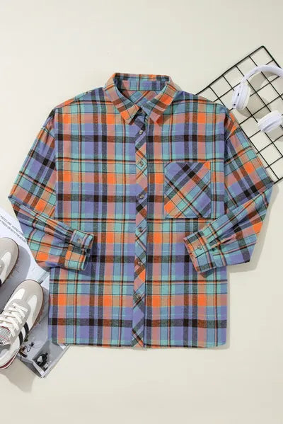 Buy Plaid Collared Neck Long Sleeve Shirt by SYNZ