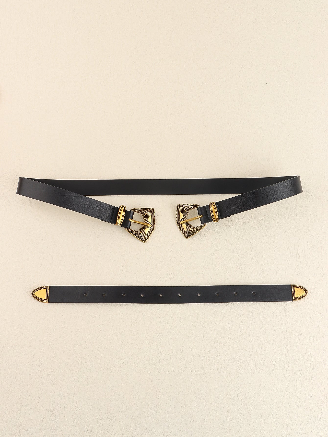 Buy Double Buckle PU Leather Belt by Faz