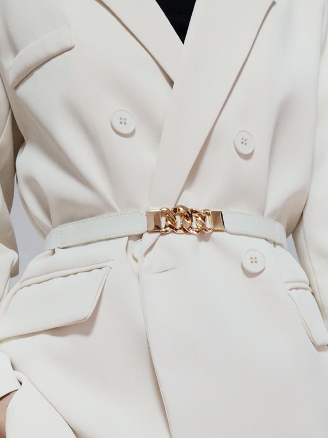 Buy Zinc Alloy Buckle Elastic PU Belt by Faz