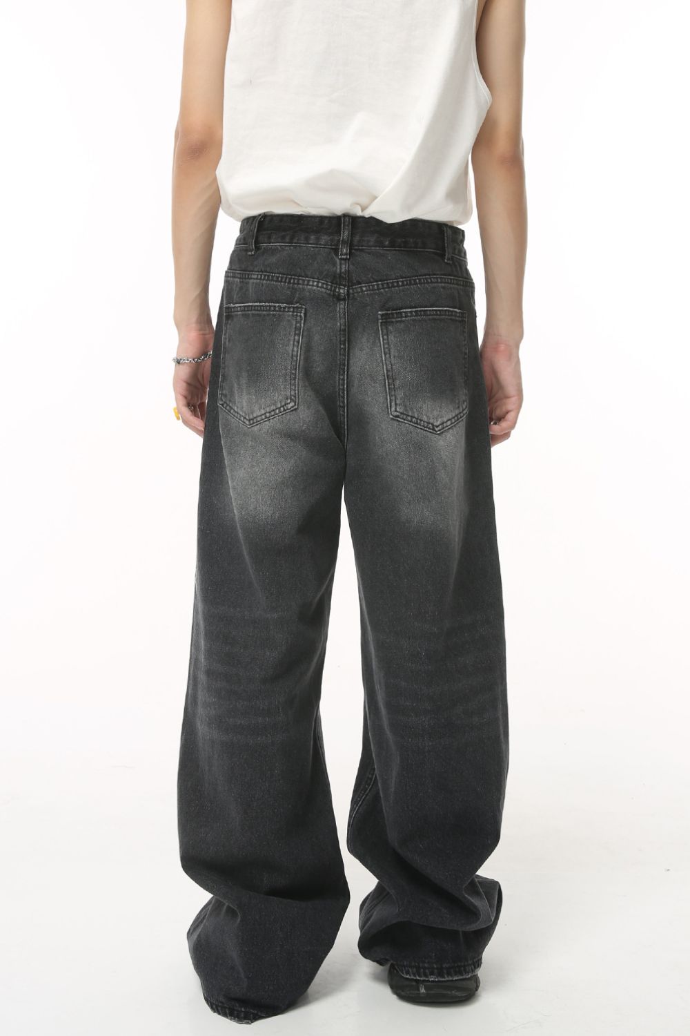 Buy Pocketed Wide Leg Jeans by Faz