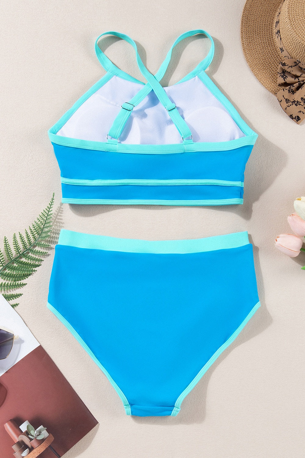 Buy Crisscross Round Neck Two-Piece Swim Set by Faz