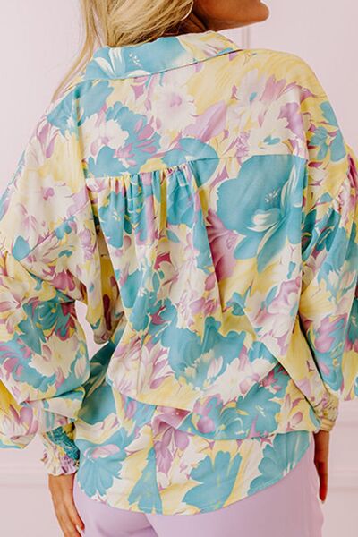 Buy Printed Button Down Lantern Sleeve Shirt by SYNZ