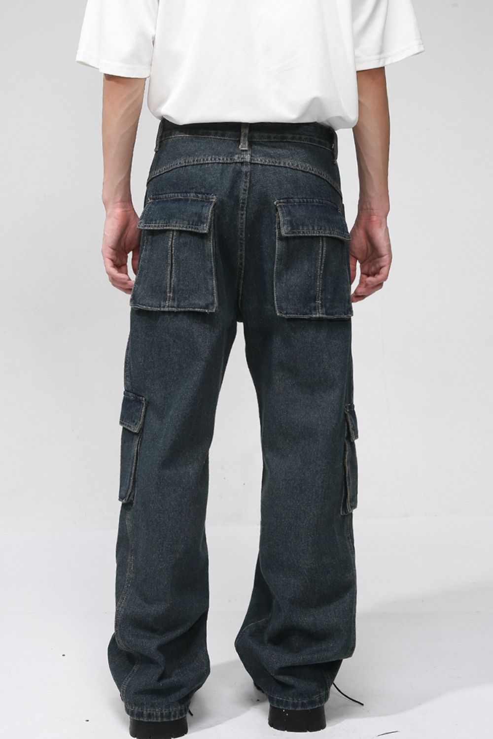 Buy Men's Multi Pocketed Cargo Jeans by Faz