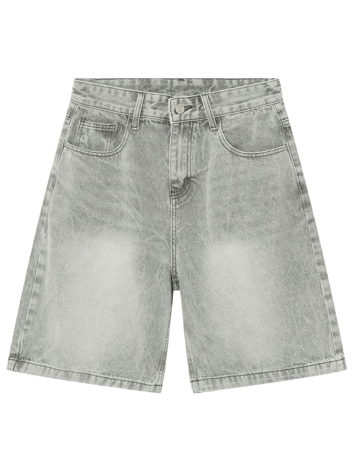 Buy Men's Washed Denim Shorts with Pockets by Faz