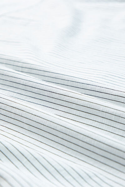 Buy Striped Collared Neck Long Sleeve Shirt by SYNZ