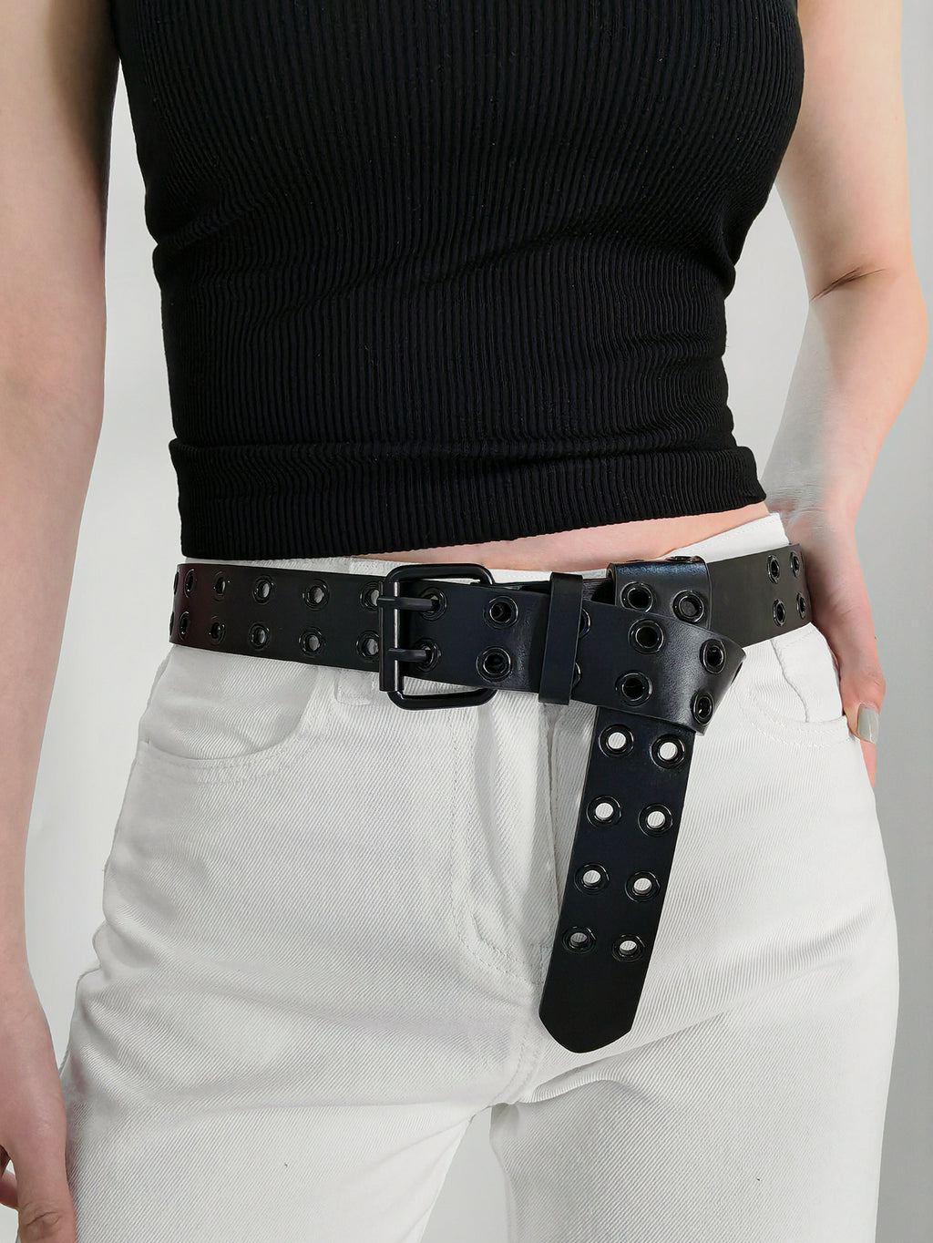 Buy Grommet PU Leather Belt by Faz