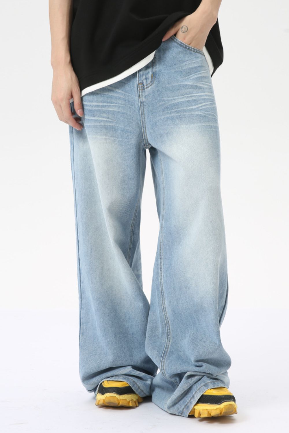 Buy Wide Leg Jeans with Pockets by Faz