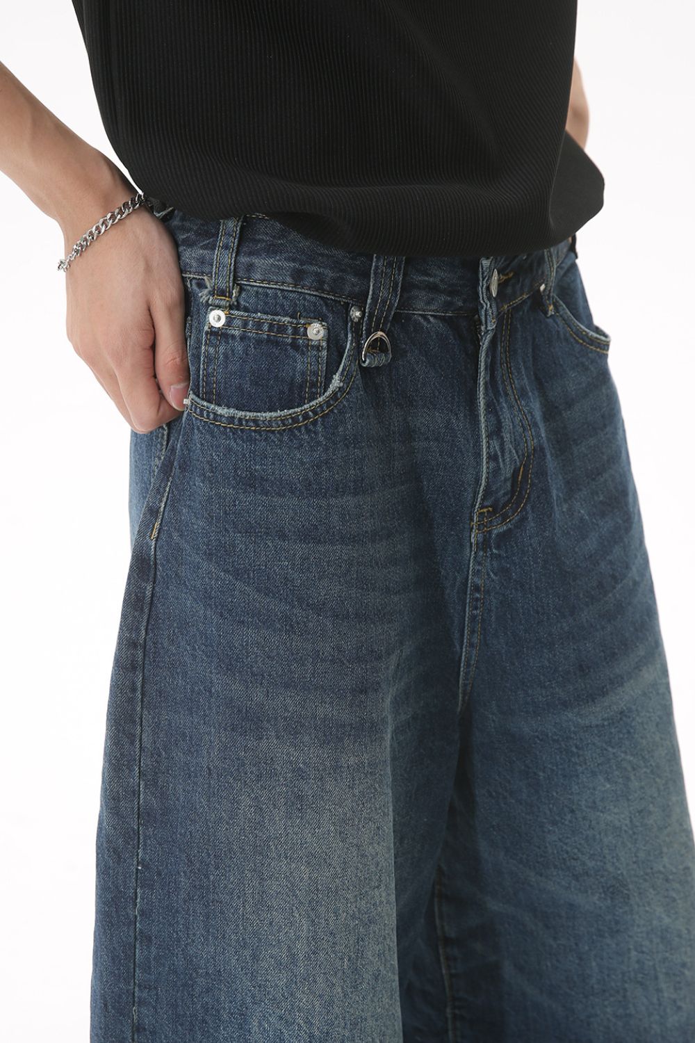 Buy Wide Leg Cropped Jeans by Faz