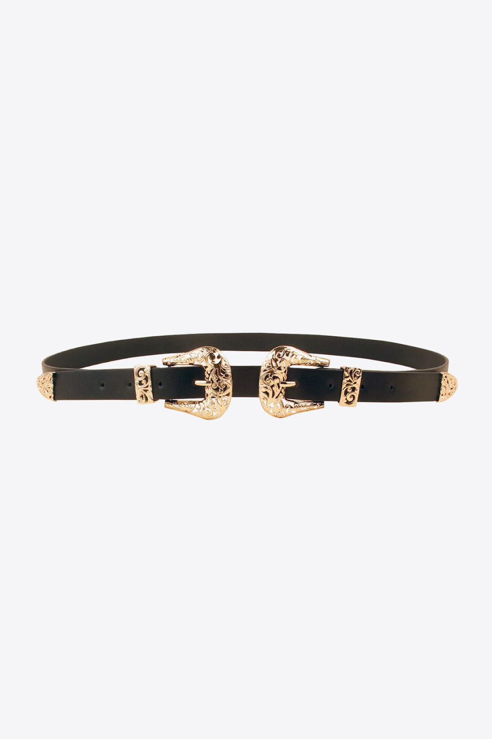 Buy Double Buckle PU Leather Belt by Faz