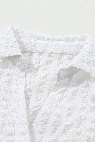 Buy Texture Collared Neck Long Sleeve Shirt by SYNZ
