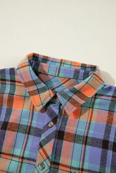 Buy Plaid Collared Neck Long Sleeve Shirt by SYNZ