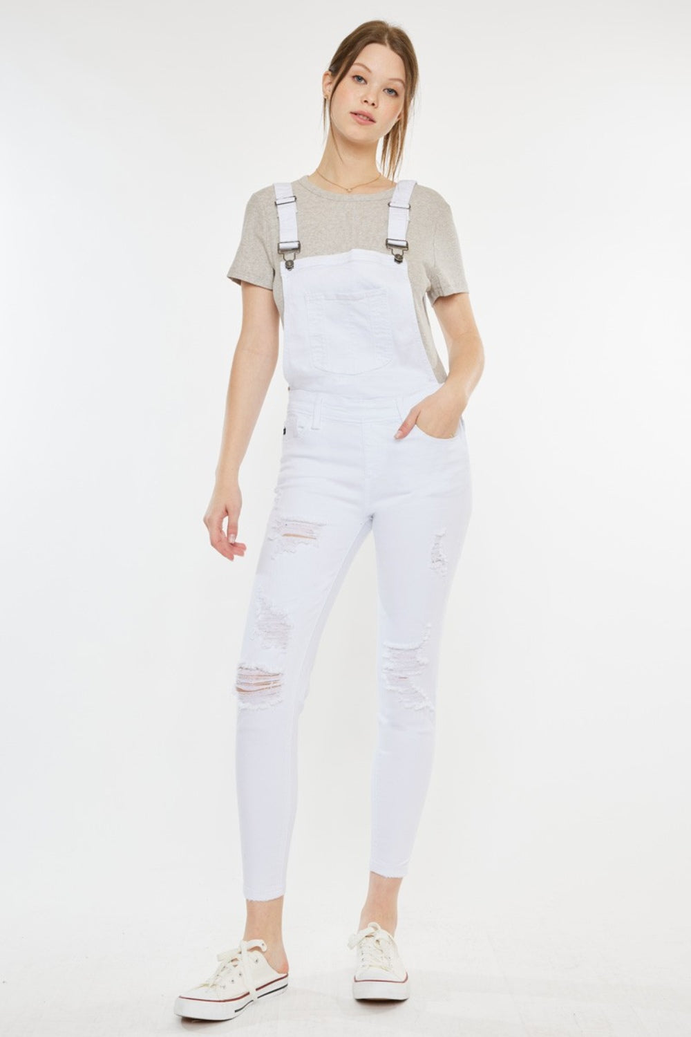 Buy Distressed Skinny Denim Overalls by Faz