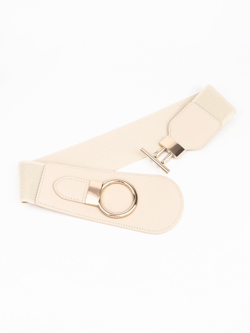Buy PU Elastic Wide Belt with Alloy Buckle by Faz