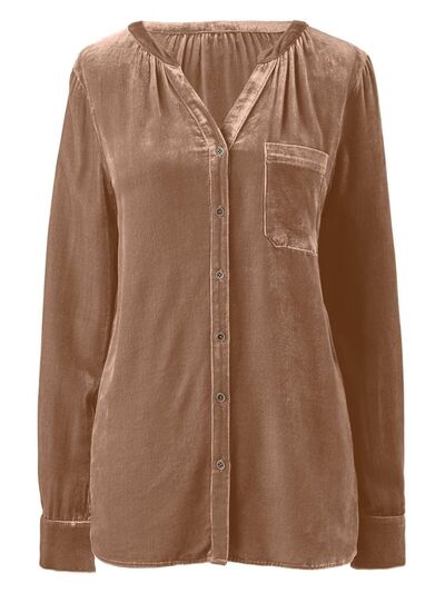 Buy Notched Button Down Long Sleeve Shirt by Faz