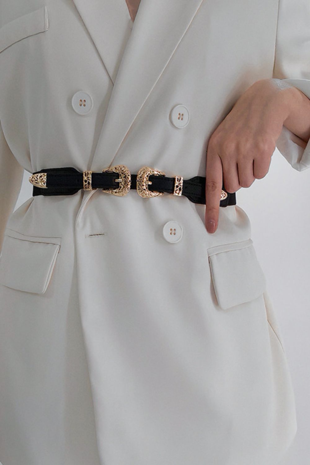 Buy Double Buckle Elastic Belt by Faz