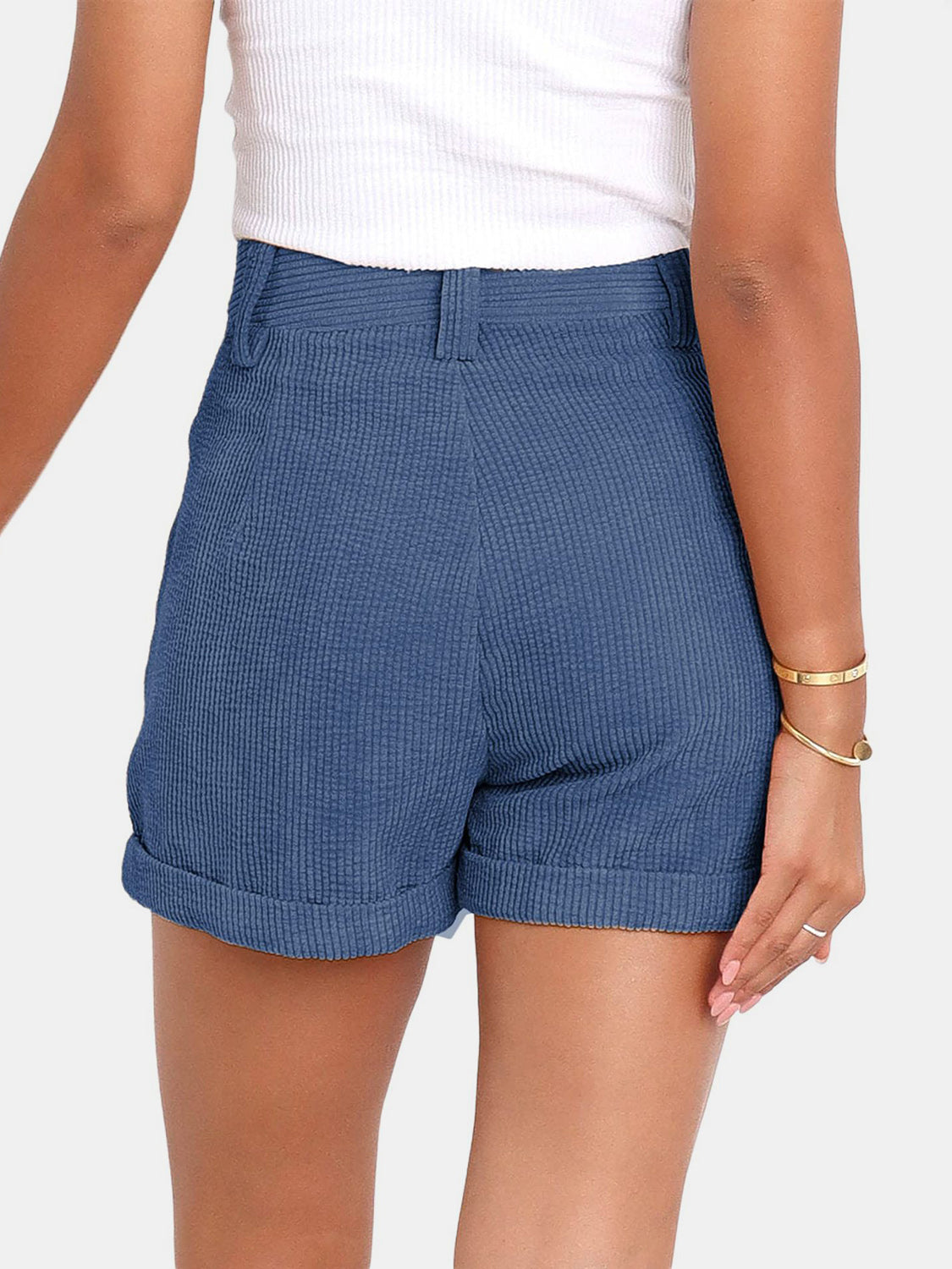 Buy Full Size High Waist Shorts with Pockets by Faz