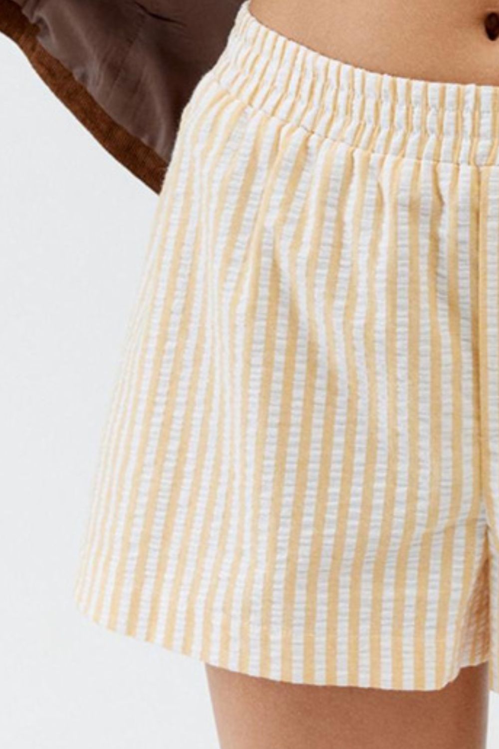 Buy Striped Elastic Waist Shorts by Faz