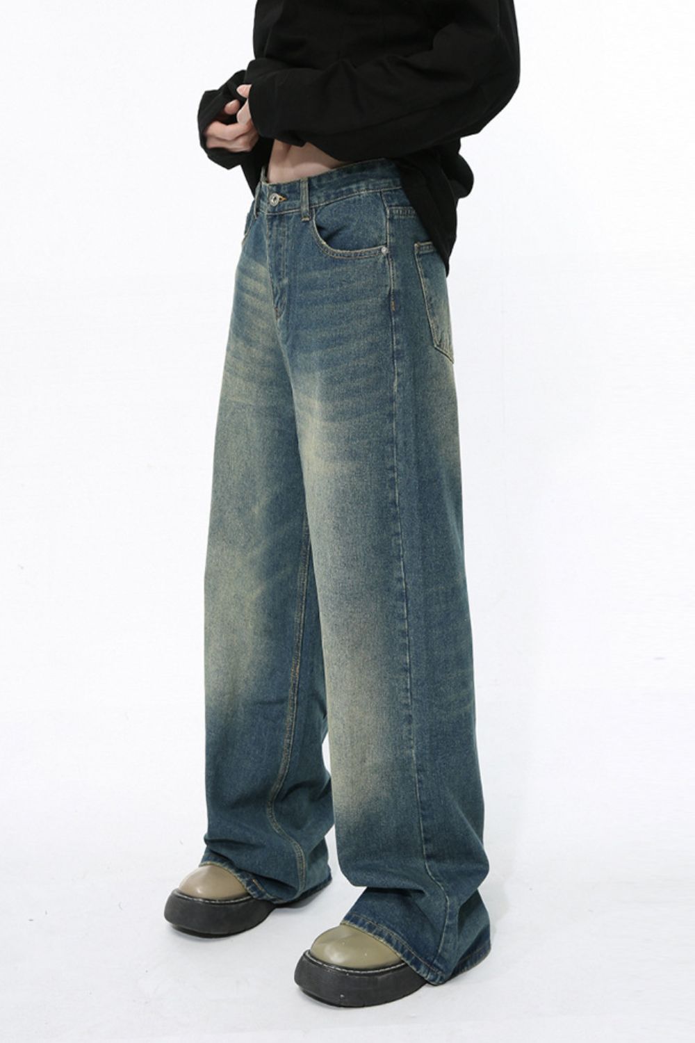 Buy Men's Wide Leg Jeans with Pockets by Faz