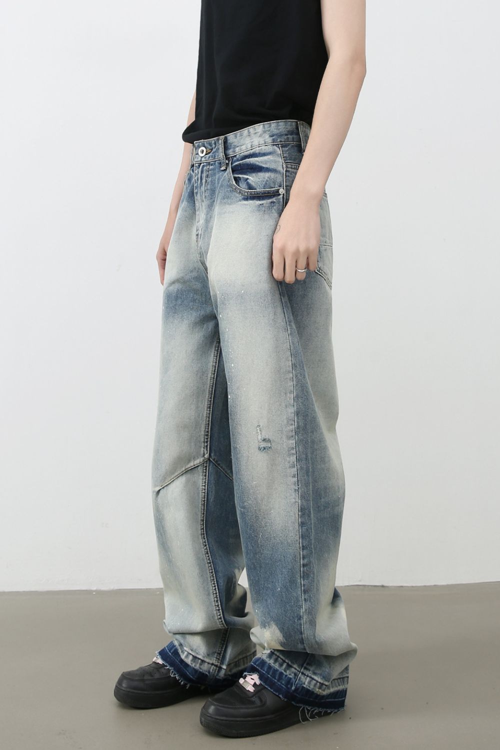 Buy Men's Distressed Wide Leg Jeans by Faz