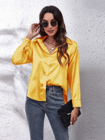 Buy Button Up Collared Neck Long Sleeve Shirt by B&S